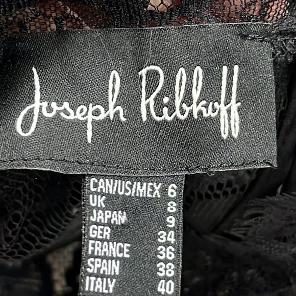 JOSEPH RIBKOFF High Neck Keyhole Sleeveless BLK Lace Long Fringe Party/NYE Top 8 - Picture 4 of 15